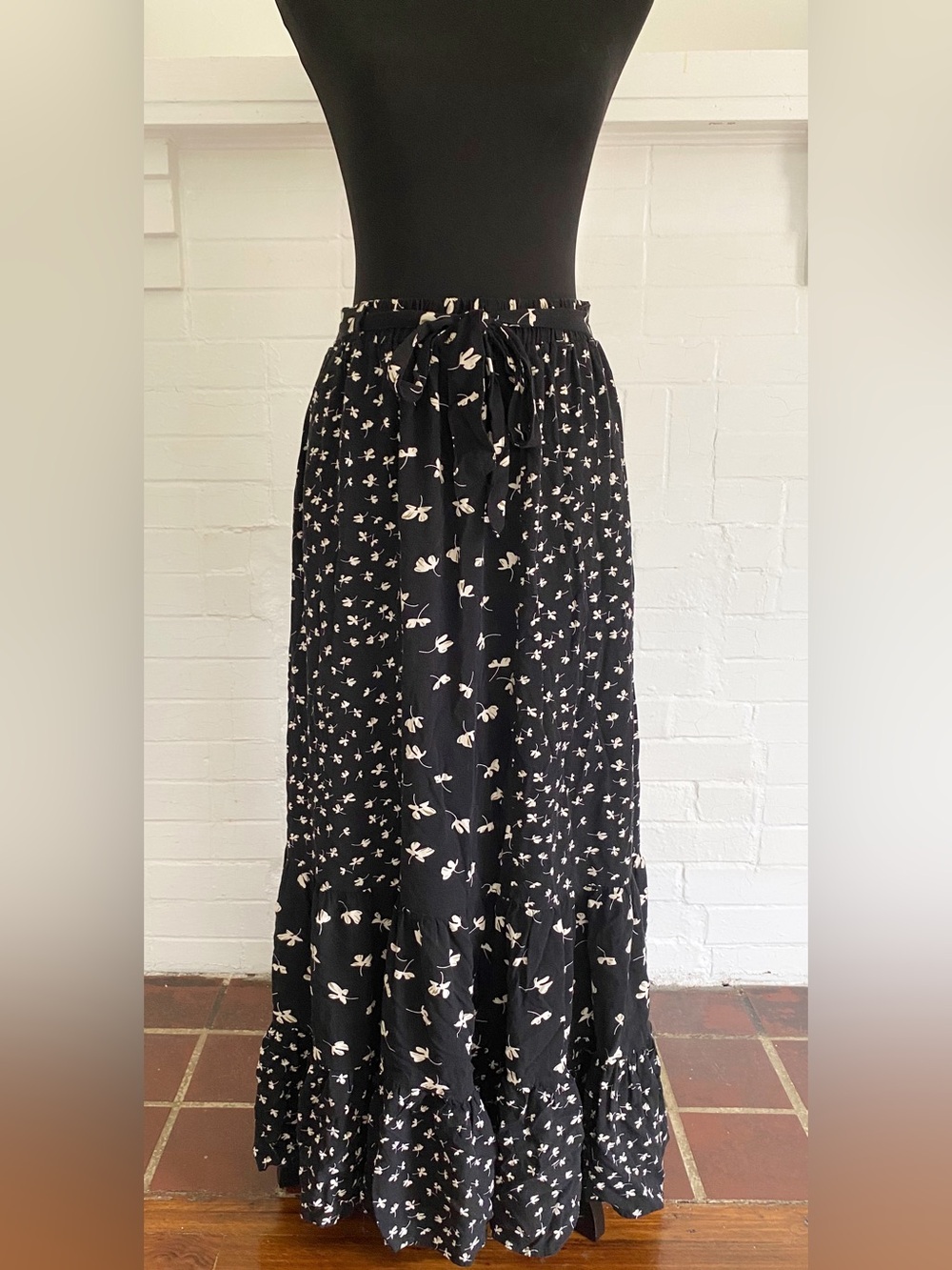 Floral Maxi Skirt with Tie Waist